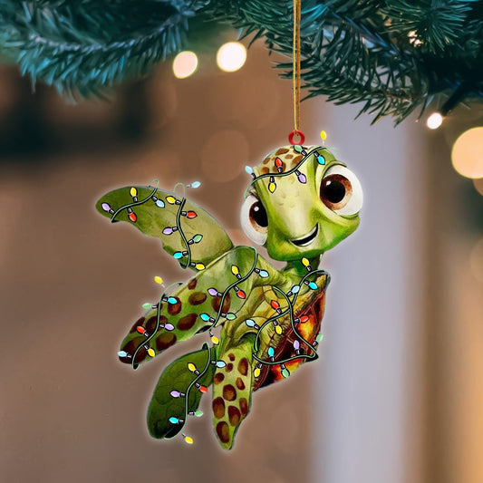 Turtle Christmas Light Flat Acrylic Hanging Ornament Animals Shaped OO2256