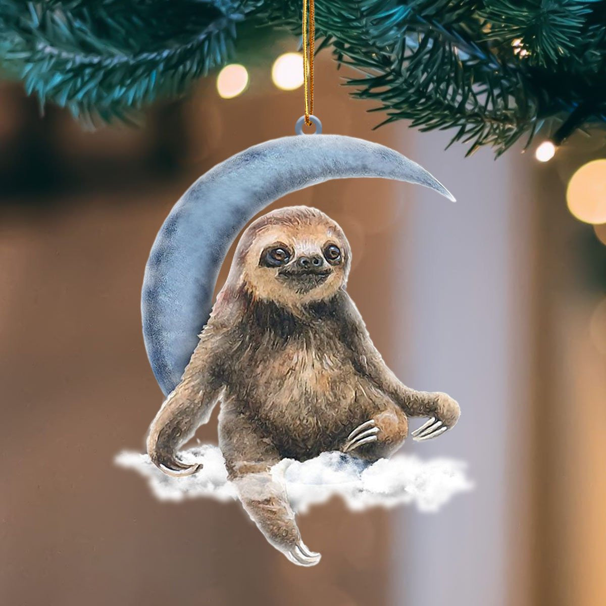 Sloth Blue Moon Flat Acrylic Hanging Ornament Animals Shaped OO2253