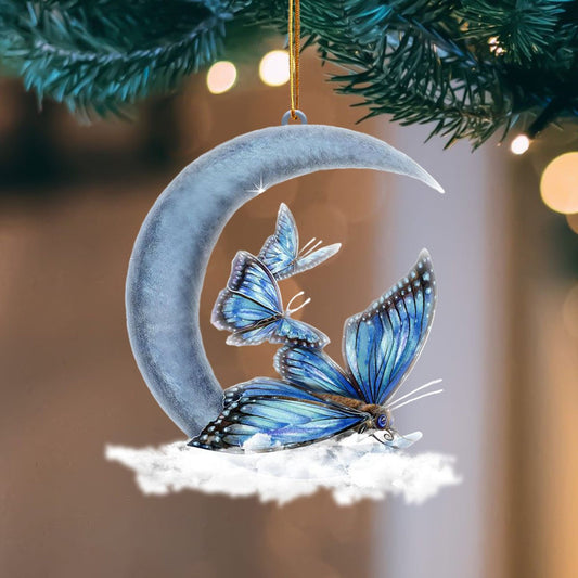 Butterfly Blue Moon Flat Acrylic Hanging Ornament Animals Shaped OO2243