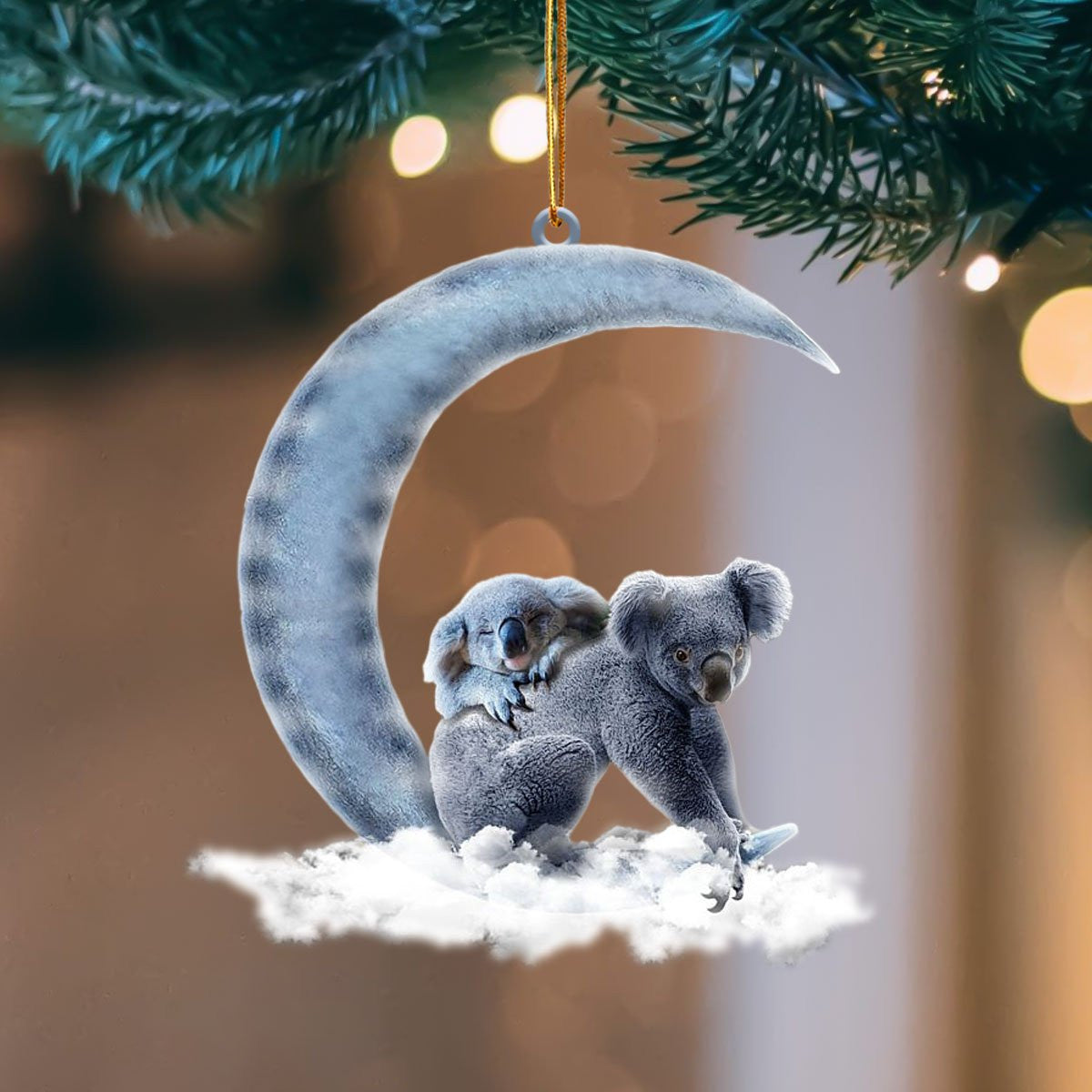 Koala Blue Moon Flat Acrylic Hanging Ornament Animals Shaped OO2249