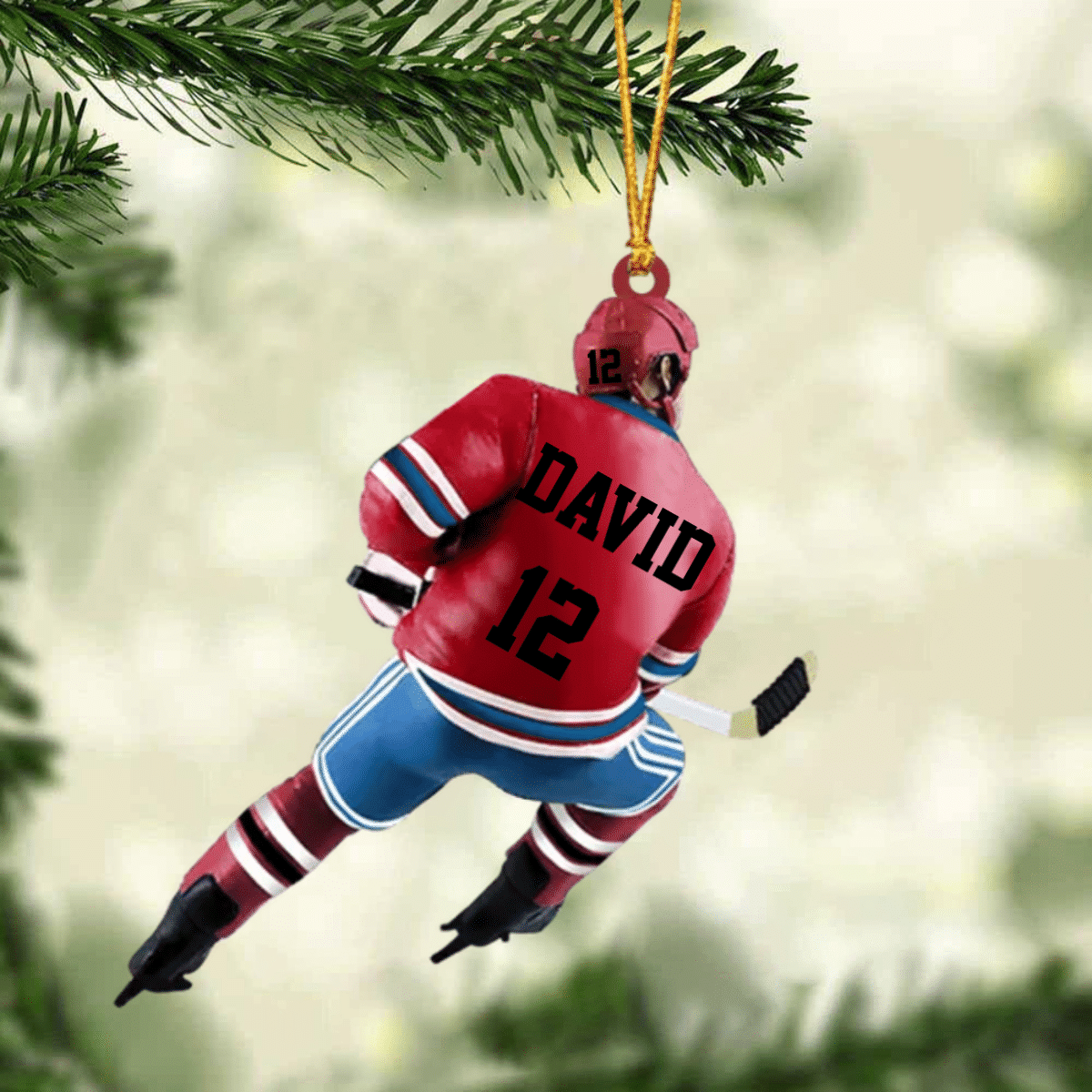 Personalized Ice Hockey Player Christmas Ornament - Great Gift Idea For Ice Hockey Lovers OO1984