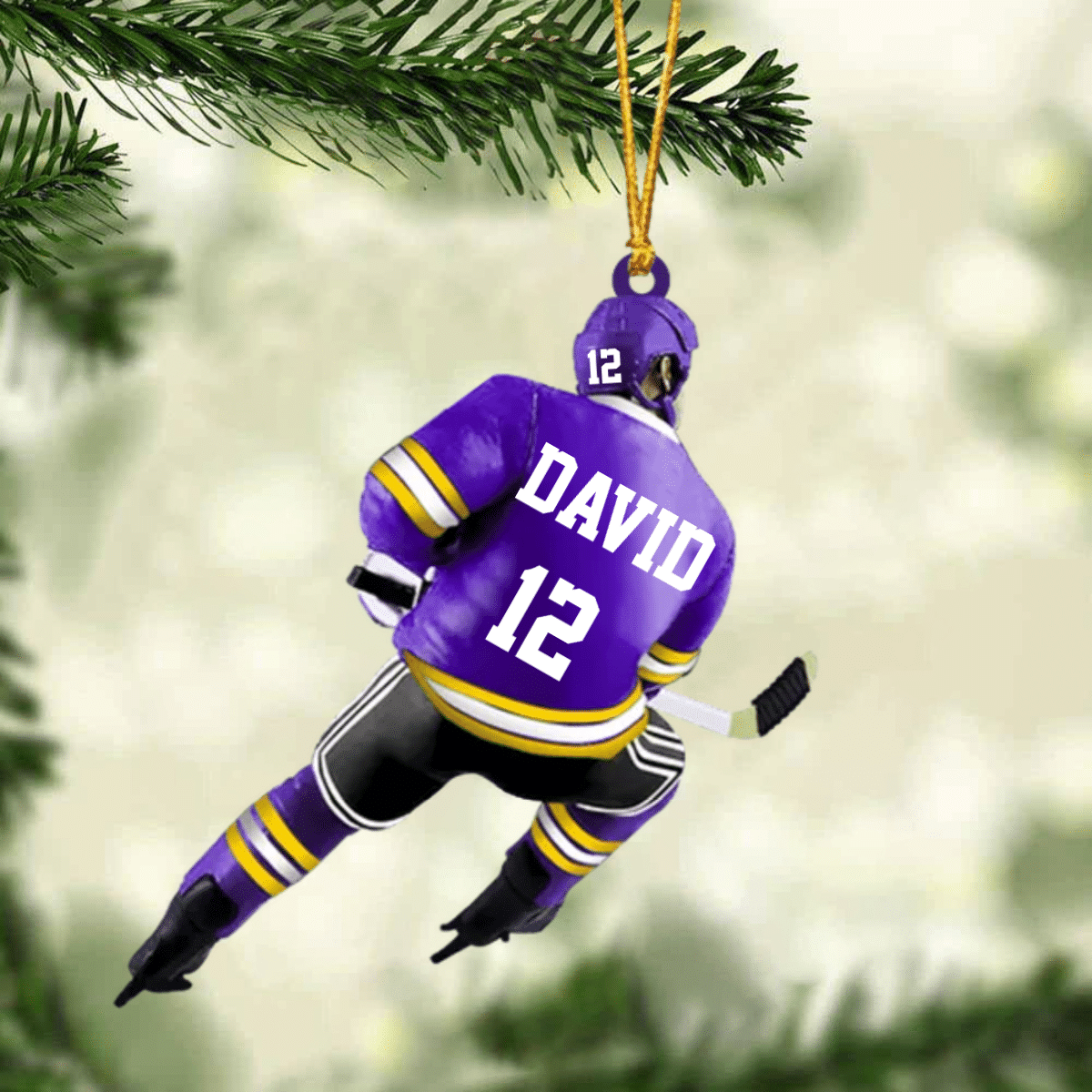 Personalized Ice Hockey Player Christmas Ornament - Great Gift Idea For Ice Hockey Lovers OO1984