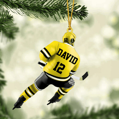 Personalized Ice Hockey Player Christmas Ornament - Great Gift Idea For Ice Hockey Lovers OO1984