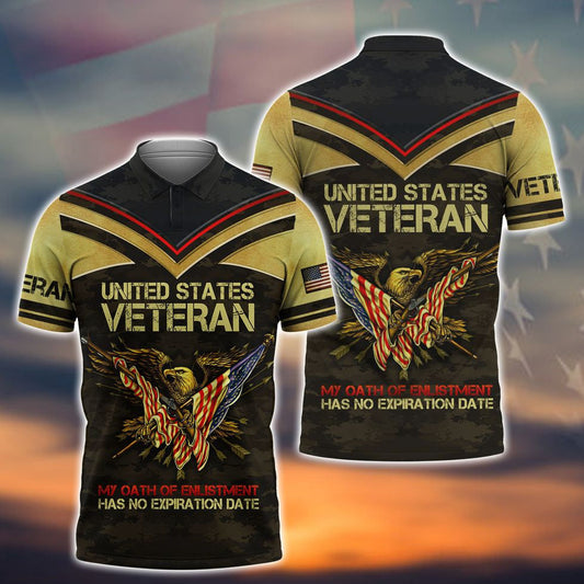 United States Veteran Shirts, 3D All Over Print Veteran Polo Shirt Short Sleeve, Best Gift For A Veteran TO2787