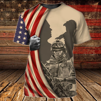 Gift For Veteran Grandpa, 3D Print Shirt Veteran American Flag Pattern, Classic Veteran Zip Up Hoodie TO2750