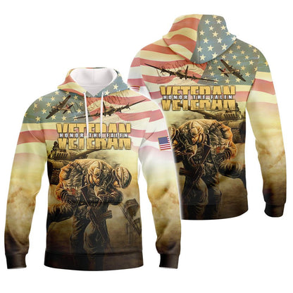 Veteran Honor The Fallen Hawaiian Shirt, Us Veteran 3D All Over Print Hoodie, Present To Veteran TO2766