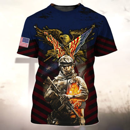 Eagle Veteran 3D Print On Shirt, Men Sweatshirt For Veteran, Present To Veteran TO2775