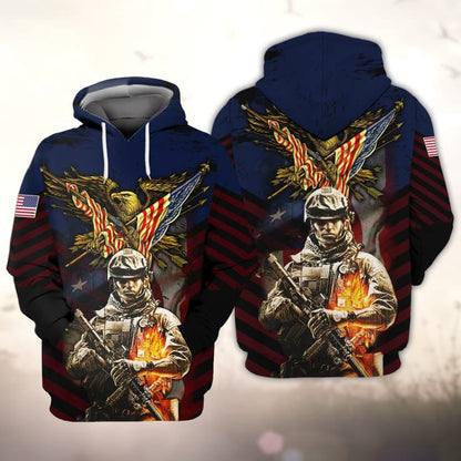 Eagle Veteran 3D Print On Shirt, Men Sweatshirt For Veteran, Present To Veteran TO2775