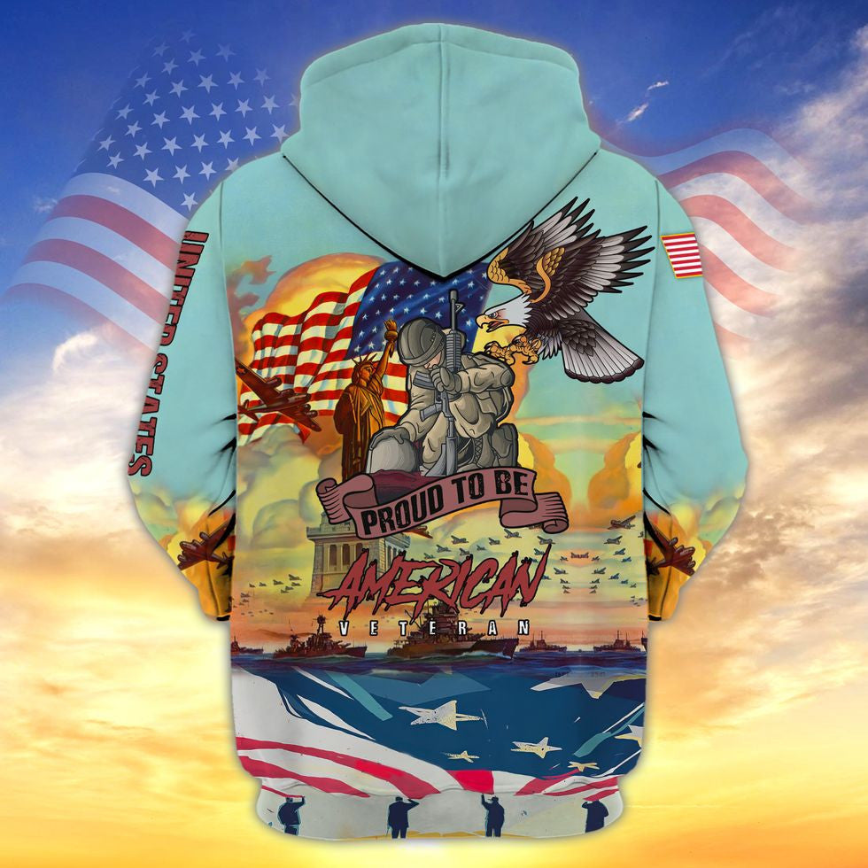 Proud To Be American Veteran Hawaii Shirt, Birthday Gift For Veteran TO2779