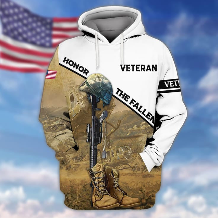 Honor The Fallen 3D Print On Shirt, Ugly Sweater For Veteran, Gift For Us Veteran TO2754