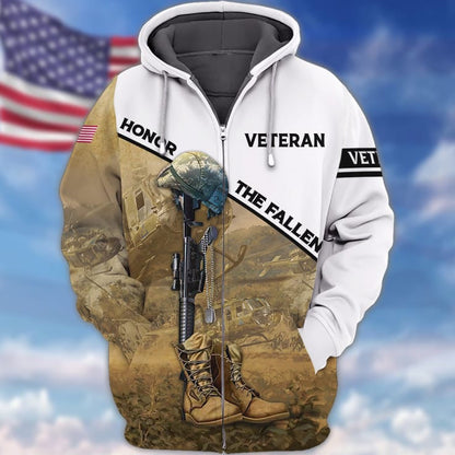 Honor The Fallen 3D Print On Shirt, Ugly Sweater For Veteran, Gift For Us Veteran TO2754