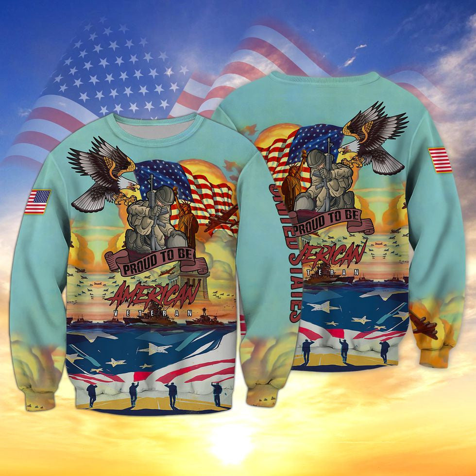 Proud To Be American Veteran Hawaii Shirt, Birthday Gift For Veteran TO2779