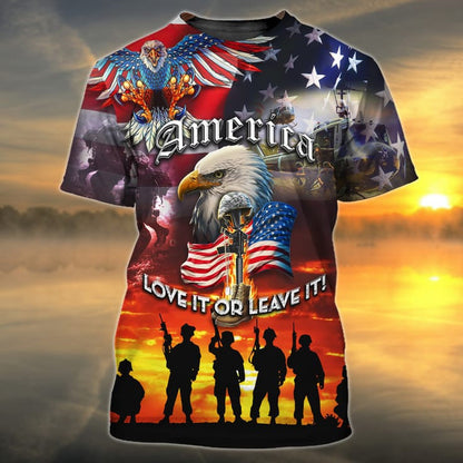 America Veteran 3D All Over Print Shirt, Love Veteran Hoodie, Veteran Polo Shirt Men, Gift For Dad Veteran TO2769