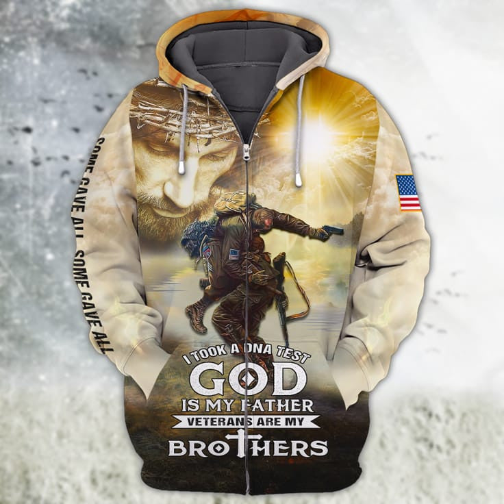 3D All Over Print Veteran Are My Brother Hoodie, Veteran Bomber, Sweatshirt For Veteran Man TO2757