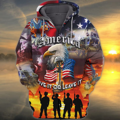 America Veteran 3D All Over Print Shirt, Love Veteran Hoodie, Veteran Polo Shirt Men, Gift For Dad Veteran TO2769