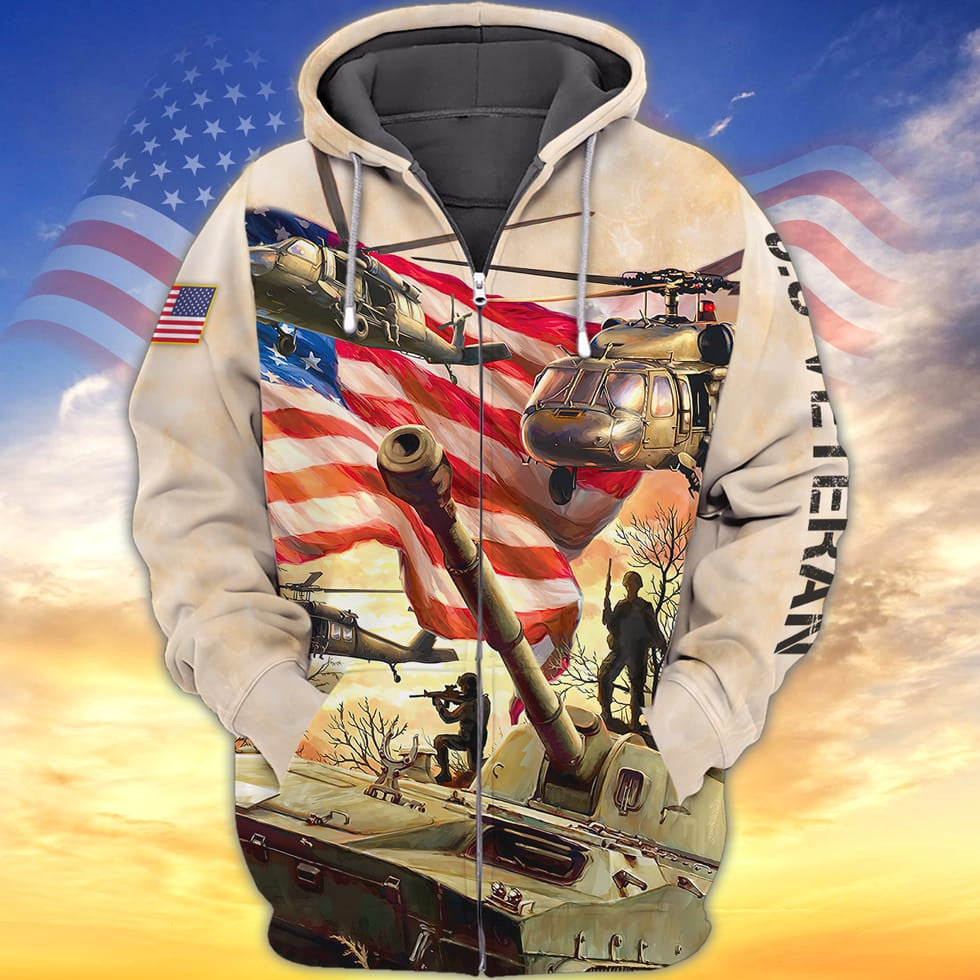 3D All Over Print Hawaiian Shirt Us Veteran Pattern, Gift For Veteran Dad, American Veteran Zip Up Hoodie Pull Over TO2760