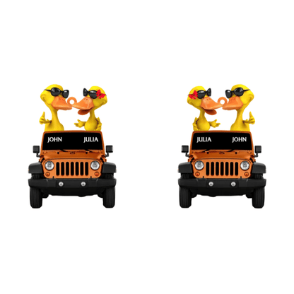 Duck Off-Road Car Happy Moment - Personalized Flat Keychain - Gift For Off-Road Car Lovers KO0002