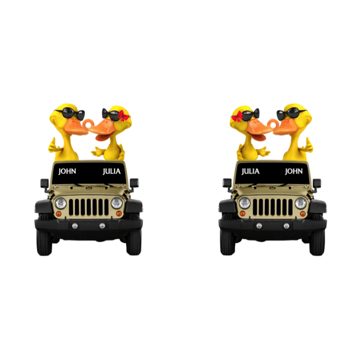 Duck Off-Road Car Happy Moment - Personalized Flat Keychain - Gift For Off-Road Car Lovers KO0002