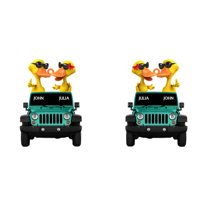 Duck Off-Road Car Happy Moment - Personalized Flat Keychain - Gift For Off-Road Car Lovers KO0002