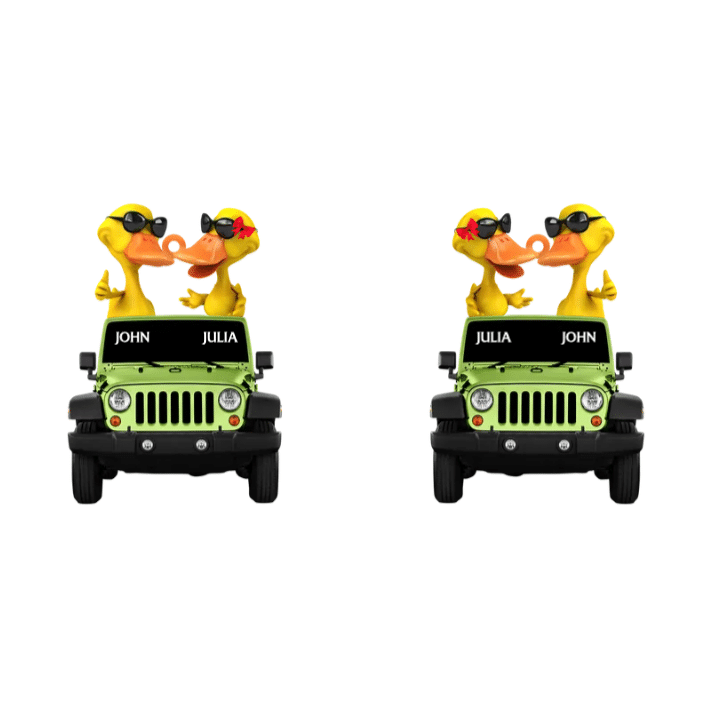 Duck Off-Road Car Happy Moment - Personalized Flat Keychain - Gift For Off-Road Car Lovers KO0002