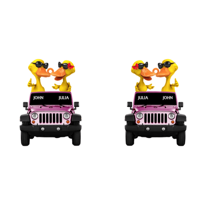 Duck Off-Road Car Happy Moment - Personalized Flat Keychain - Gift For Off-Road Car Lovers KO0002