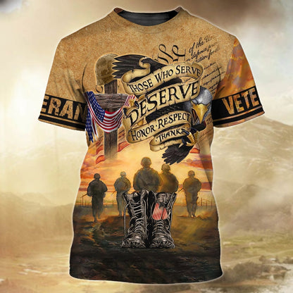 3D All Over Print Veteran Polo Shirt, Veteran Clothing, Those Who Serve Honor Respect, Us Veteran Shirt TO2785