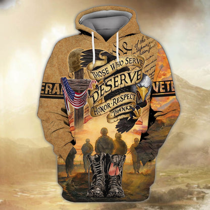 3D All Over Print Veteran Polo Shirt, Veteran Clothing, Those Who Serve Honor Respect, Us Veteran Shirt TO2785