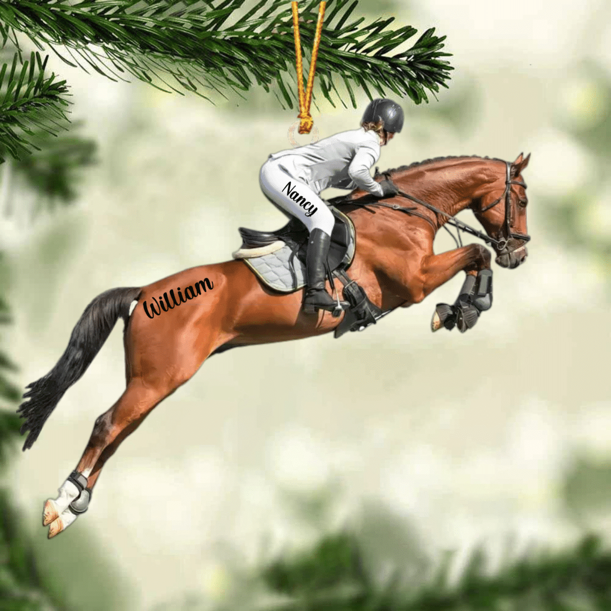 Personalized Equestrian Girl Ornament - Gift Idea For Horse Lover/ Christmas OO4357