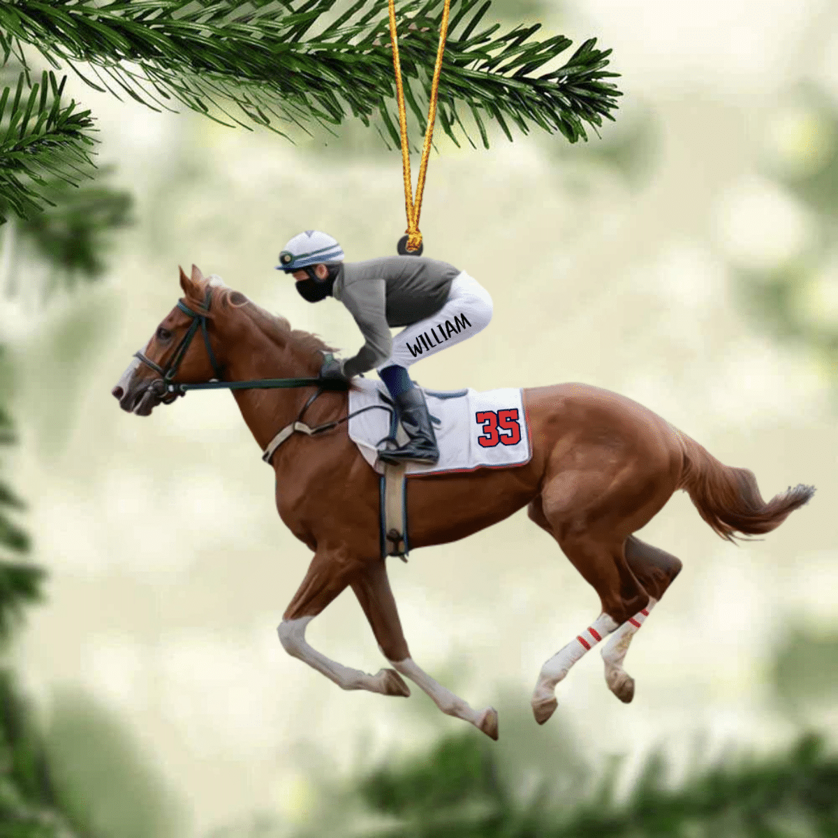 Personalized Equestrian Ornament for Men - Gift Idea For Horse Lovers, Horse Christmas Ornament for Him OO4332