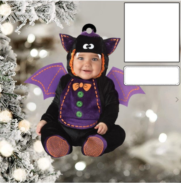 Custom Photo Funny Baby's Face Police Christmas Ornament for New baby First Christmas OO0007