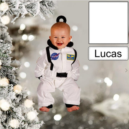 Custom Photo Funny Baby's Face Police Christmas Ornament for New baby First Christmas OO0007