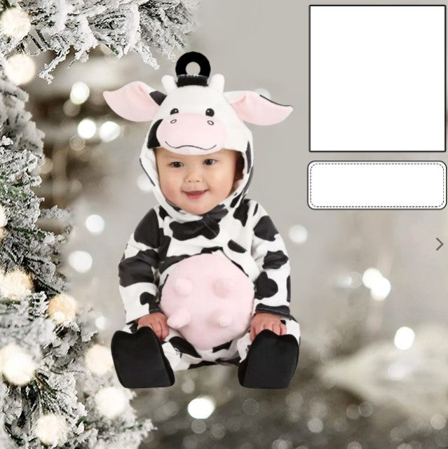 Custom Photo Funny Baby's Face Police Christmas Ornament for New baby First Christmas OO0007