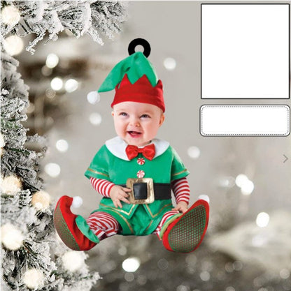 Custom Photo Funny Baby's Face Police Christmas Ornament for New baby First Christmas OO0007