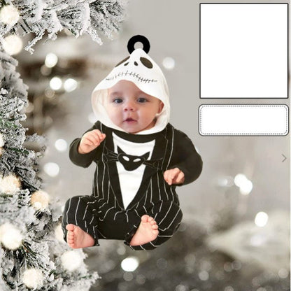 Custom Photo Funny Baby's Face Police Christmas Ornament for New baby First Christmas OO0007