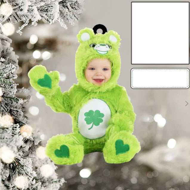 Custom Photo Funny Baby's Face Police Christmas Ornament for New baby First Christmas OO0007