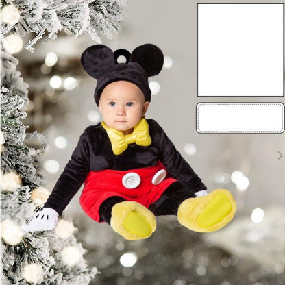 Custom Photo Funny Baby's Face Firefighter Christmas Ornament for New baby First Christmas OO0005