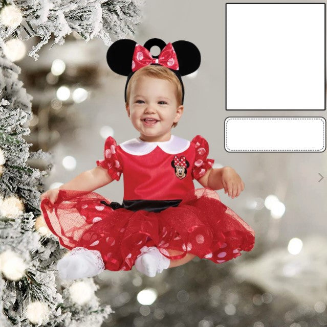 Cute Baby Ornament Custom Face Name Christmas Ornament for New Baby First Christmas OO0003