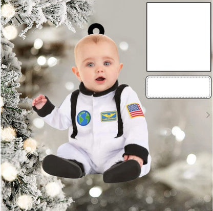 Custom Photo Funny Baby's Face Police Christmas Ornament for New baby First Christmas OO0007