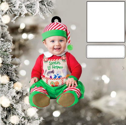 Cute Baby Ornament Custom Face Name Christmas Ornament for New Baby First Christmas OO0003