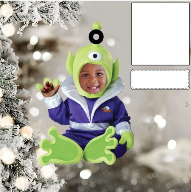 Custom Photo Funny Baby's Face Police Christmas Ornament for New baby First Christmas OO0007