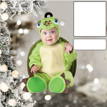 Custom Photo Funny Baby's Face Police Christmas Ornament for New baby First Christmas OO0007