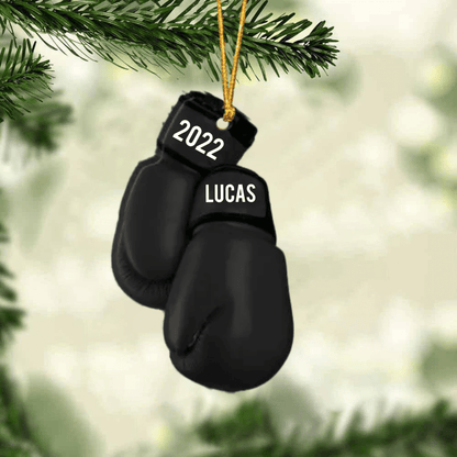 Personalized Boxing Glove Acrylic Christmas Ornament - Housewarming Gift, Sports Lover, UFC Decor Gift OO4325