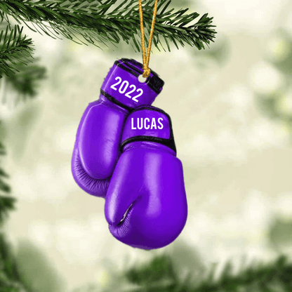 Personalized Boxing Glove Acrylic Christmas Ornament - Housewarming Gift, Sports Lover, UFC Decor Gift OO4325