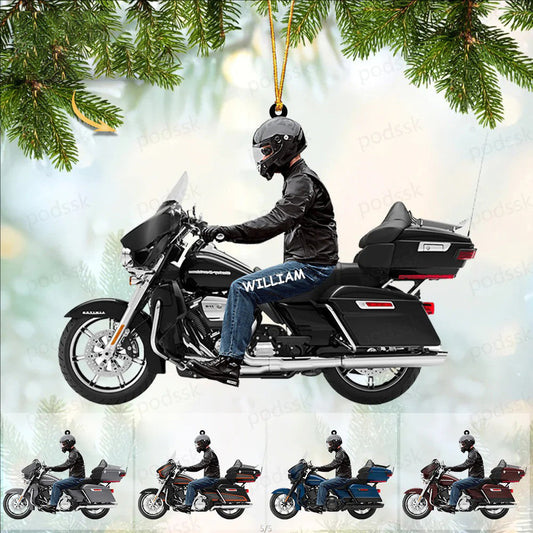 2024 Personalized Biker Harley Motorcycle Christmas Ornament for Biker Gangster Lovers, Gift for Man SO0994