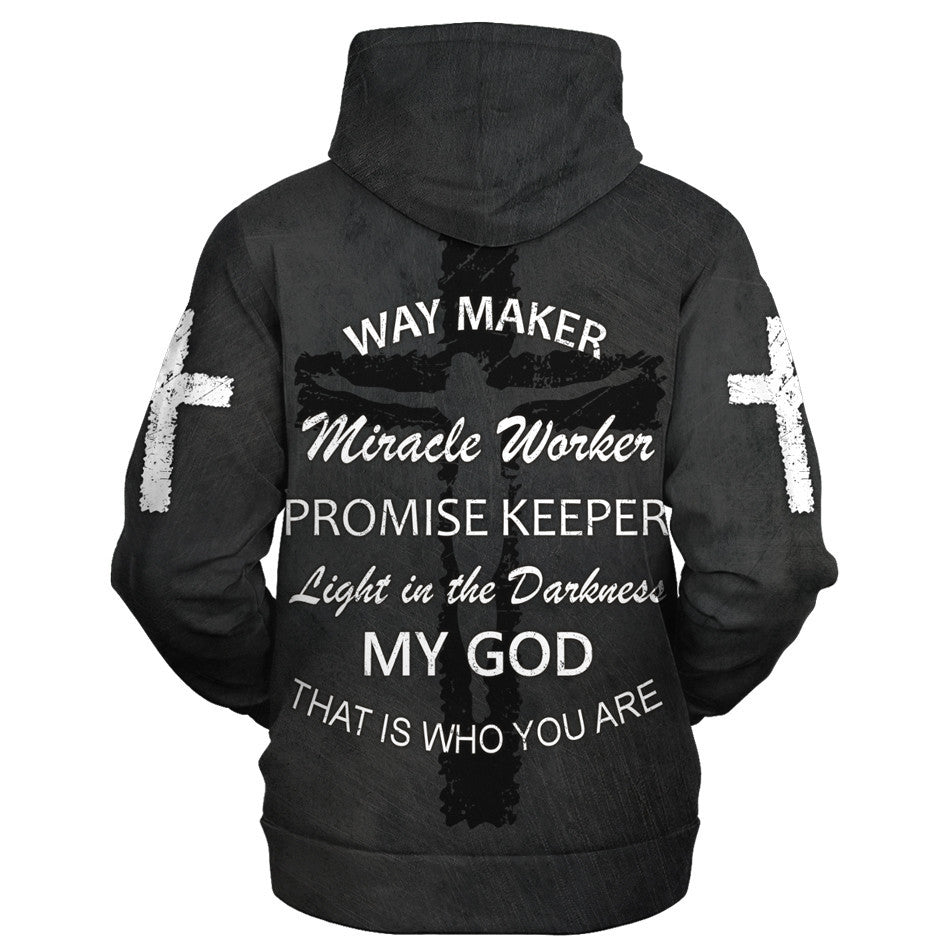 Religious Jesus 3D Hoodie Way Maker God Hoodie Miracle Worker Faith Hoodie SO0458