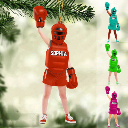 Personalized Girl Version Boxer Christmas Ornament - Great Gift Idea For Boxing Lovers/Boxers OO3855