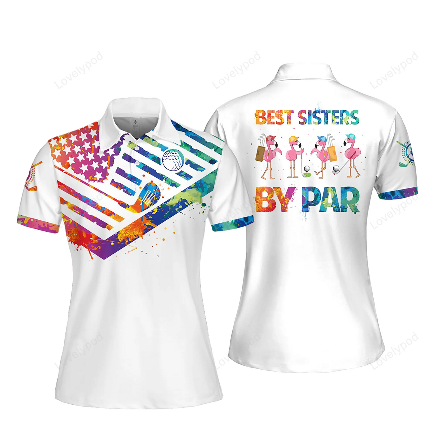 Best sisters by par women short sleeve polo shirt, sleeveless golf polo shirt GY0254