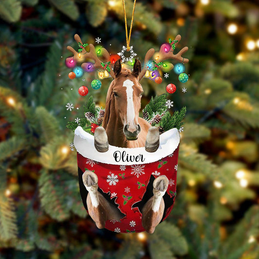 Tendpins Horse In Pocket Christmas Ornament Flat Acrylic Farmhouse Ornament OO3806