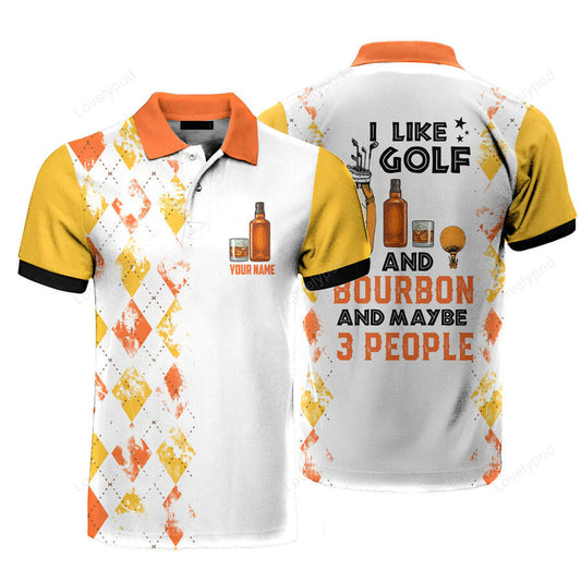 I like golf and bourbon custom name polo shirt for men & women GY0093