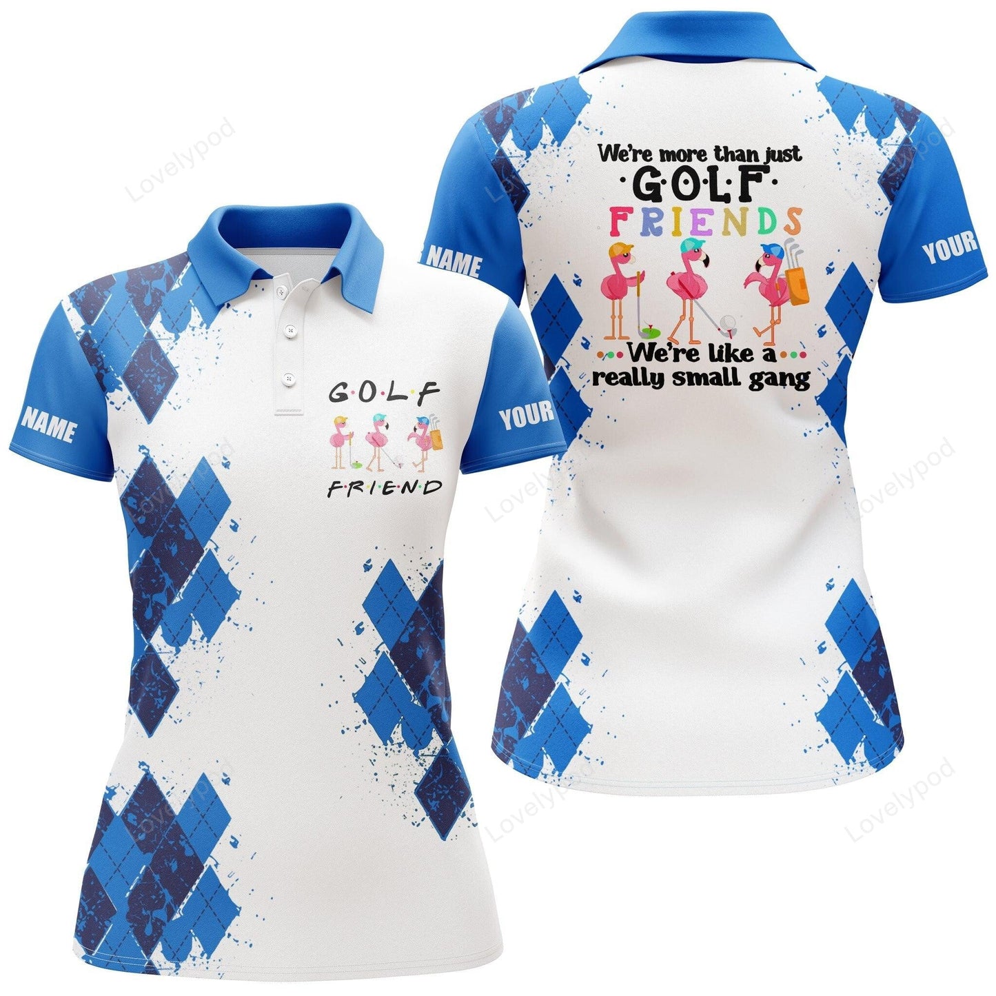 Customized golf women polo shirts, we're more than just golf friends flamingo custom name golf polo shirts - perfect gift for golf lovers, golfers GY0139